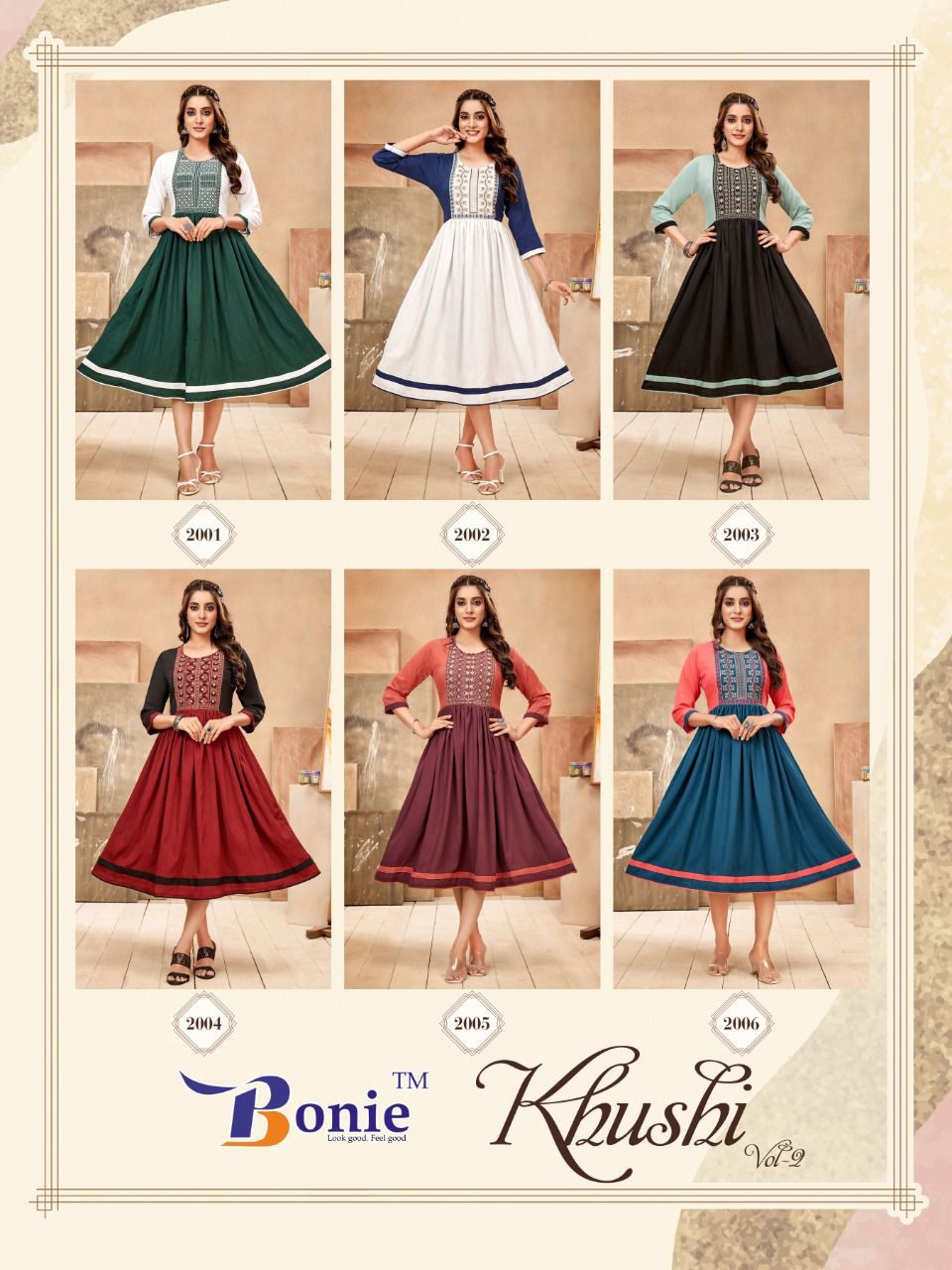 Bonie Khushi Vol 2 Fancy Designer Wholesale Anarkali Kurti Catalog
